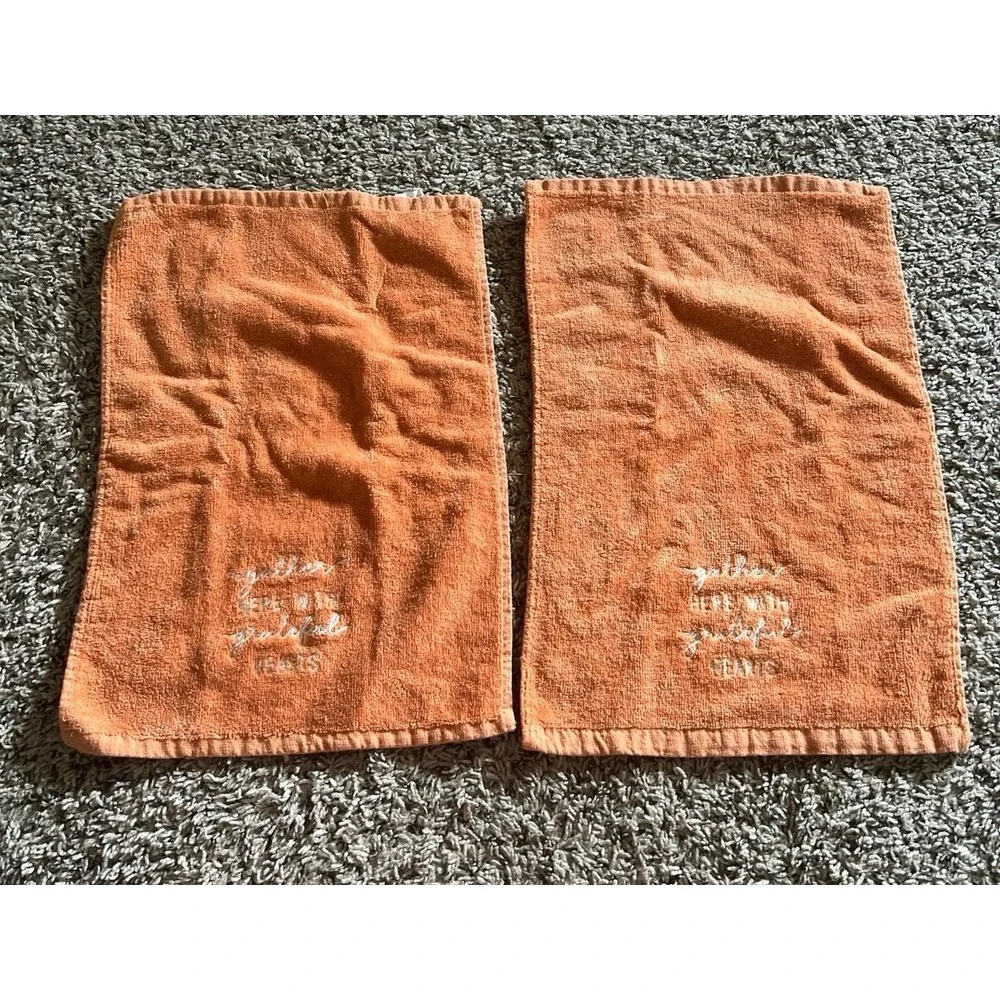 Orange Cotton Hand Towels 
